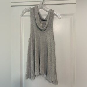 Free People We the Free Gray Cowl Neck Top